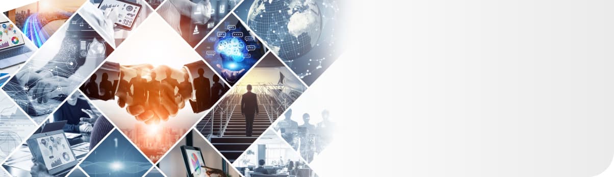 Netzwerk, Technologie und Handschlag – Symbol für Zusammenarbeit im Referral- und Tippgebermodell.